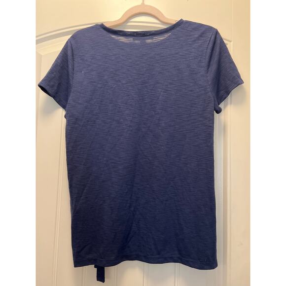 INC International Concepts Women’s Short‎ Sleeve Soft Tie Front Top Size PL Blue - Picture 4 of 4